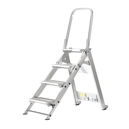 Xtend + Climb 4 Steps, Aluminum Step Stool, 375 lb. Load Capacity, Silver WT-4