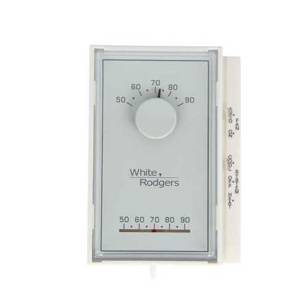 WHITE-RODGERS Standard Mechanical Thermostats, 1 H 1 C, Hardwired, 24VAC 1E56N-444