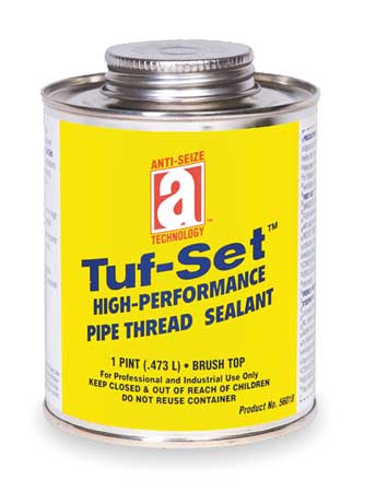 ANTI-SEIZE TECHNOLOGY Pipe Thread Sealant 19.2 fl oz, Brush-Top Can, Tuf-Set, Blue, Paste 56018