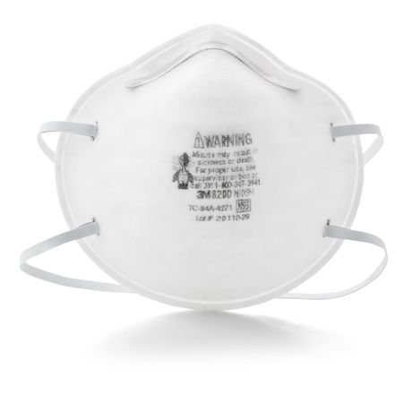 3M N95 Disposable Respirator, 8200, Dual Headstrap, Polyisoprene Strap, Nose Clip, White, Pack of 20 8200