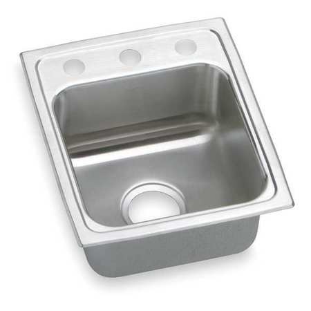 ELKAY Drop-In Sink, 3 Hole, Lustrous Highlighted Satin Finish LR15173