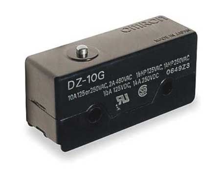 OMRON Industrial Snap Action Switch, Pin, Plunger Actuator, DPDT, 10A @ 240V AC Contact Rating DZ-10G-1A