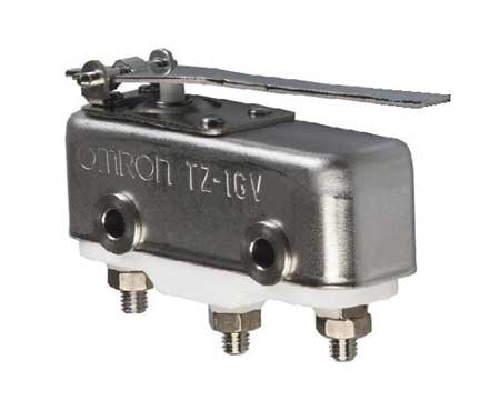 OMRON Industrial Snap Action Switch, Hinge, Lever Actuator, SPDT, 1A @ 240V AC Contact Rating TZ-1GV