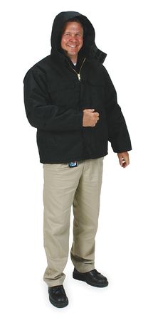 CONDOR Black Nylon Hooded Coat size XL 2KTH9
