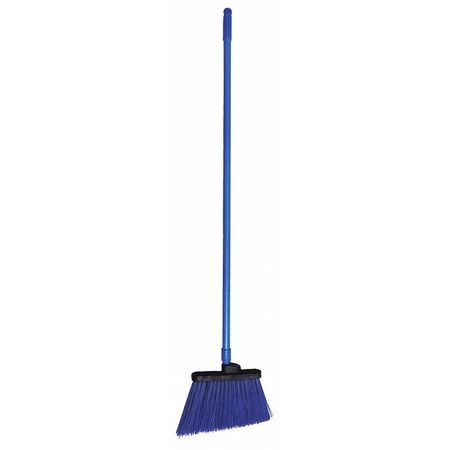 Tough Guy 12 in Sweep Face Broom, Medium, Synthetic, Blue, 48 in L Handle 2KU18