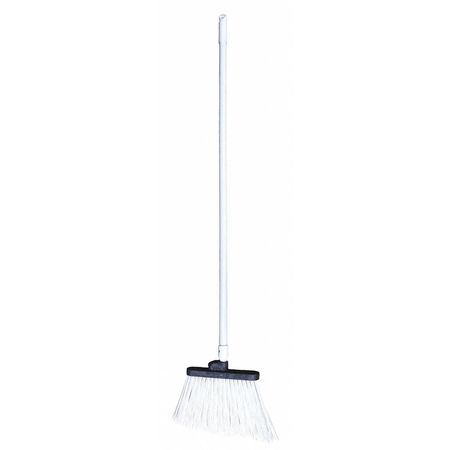 TOUGH GUY 12 in Sweep Face Broom, Medium, Synthetic, White, 48 in L Handle 2KU14