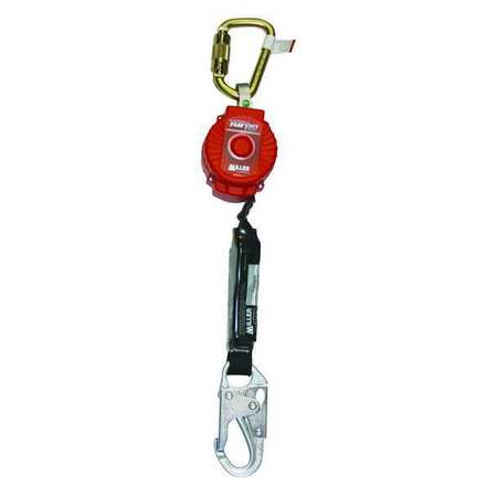 Honeywell Miller TurboLite Personal Fall Limiter, Self-Retracting Lifeline, 6 ft, Steel Carabiner, Snap Hook, Red MFL-1-Z7/6FT