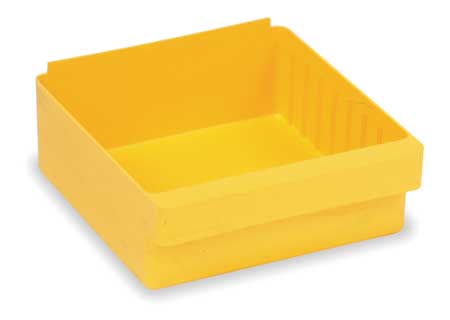 Quantum Storage Systems 25 lb Drawer Storage Bin, High Impact Polystyrene, 11 1/8 in W, 4 5/8 in H, Yellow, 11 5/8 in L QED801YL