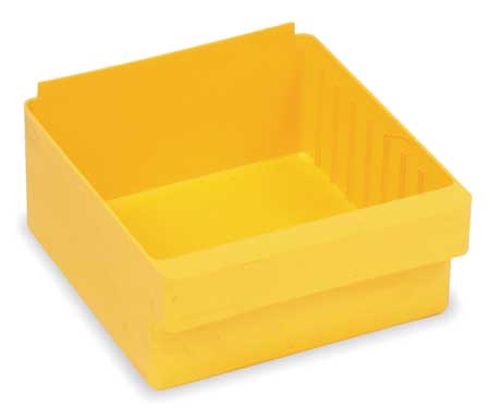Quantum Storage Systems 15 lb Drawer Storage Bin, High Impact Polystyrene, 8 3/8 in W, 4 5/8 in H, Yellow, 11 5/8 in L QED701YL
