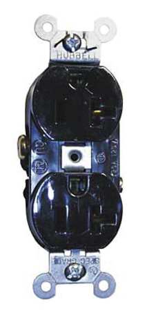 Hubbell 20A Duplex Receptacle 125VAC 5-20R BK CR20BLK