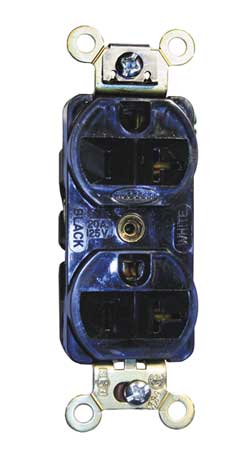 HUBBELL 20A Duplex Receptacle 125VAC 5-20R BK HBL5352BK