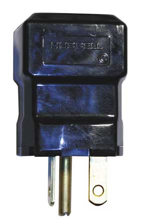 HUBBELL 3 Wire Commercial Straight Blade Plug 125VAC 20A HBL5364VBK