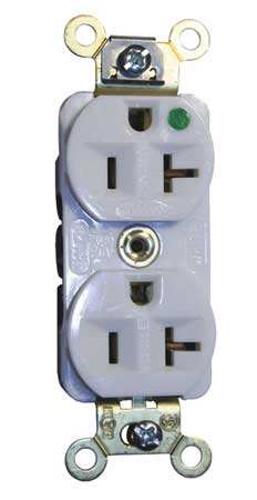 HUBBELL 20A Duplex Receptacle 125VAC 5-20R WH HBL8300ILW