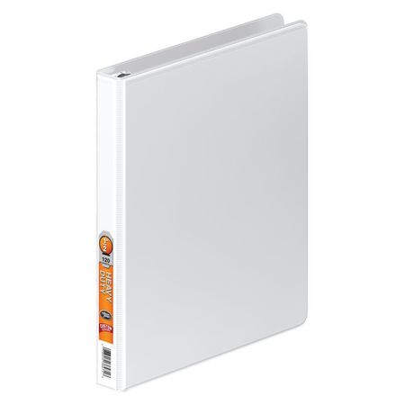 Zoro Select 1/2" Round Binder, Heavy Duty, White W363-13WPP1