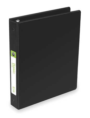 Wilson Jones 1-1/2" Round Ring Basic Binder, Black W368-34NBPP