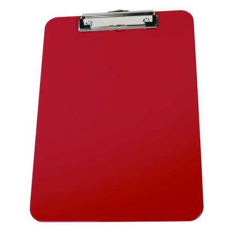 Zoro Select 8-1/2" x 11" Plastic Clipboard, Red 2LJX5