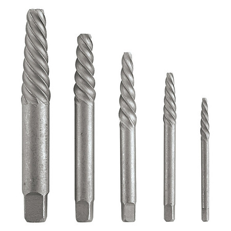 Vermont American Screw Extractor Set, Spiral Flute, 5 Pcs 21822