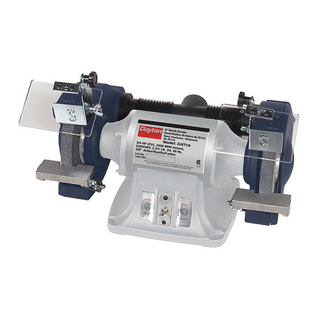 DAYTON Bench Grinder, 8 in Max. Wheel Dia, 3/4 in Max. Wheel Thickness, 36/60 Grinding Wheel Grit 2LKT1