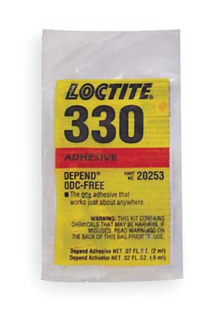 Loctite Adhesive, 330 Series, Clear, 0.75 oz, Tube, No Mix Mix Ratio, 5 min Functional Cure 1691394