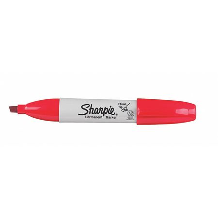 Sharpie Red Permanent Marker, Chisel Tip, 12 PK 38202