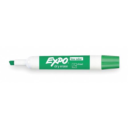 EXPO Dry Erase Marker, Chisel Tip, Green PK12 Low Odor 80004