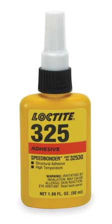 LOCTITE Epoxy Adhesive, 325 Series, Yellow, Syringe, No Mix Mix Ratio, 5 min Functional Cure 135401