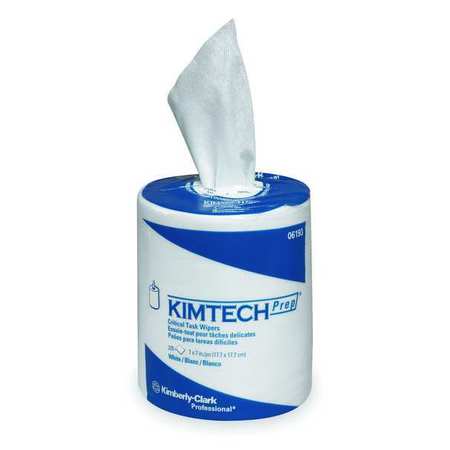 Kimberly-Clark Professional Dry Wipe Roll, White, Spunlace, 225 Wipes, 7 in x 7 in, 6 PK 06193