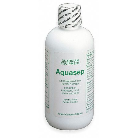 Guardian Equipment Aquasep Eyewash Preservative, 8 oz, For Use With Portable Eyewash Stations G1540BA