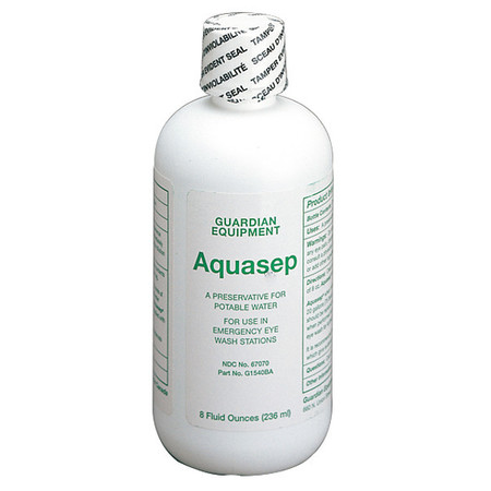 Guardian Equipment Aquasep Eyewash Preservative, 8 oz, For Use With Portable Eyewash Stations G1540BA