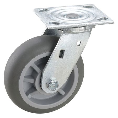 ZORO SELECT Swivel NSF-Listed Plate Caster, 600 lb., Ball 2LY30