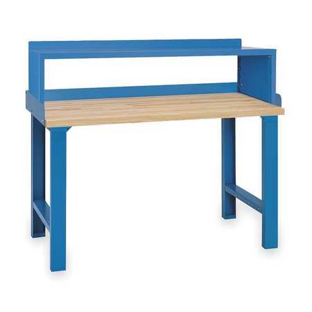 LISTA Workbench with Riser, Butcher Block, 72 in W, 35 1/4 in Height, 1,000 lb, Straight XSWB12-72BT/BB-SRS