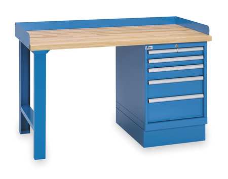 Lista Workbenches, Butcher Block, 72" W, 35-1/4" Height, 1000 lb., Pedestal/Straight XSWB22-72BT/BB