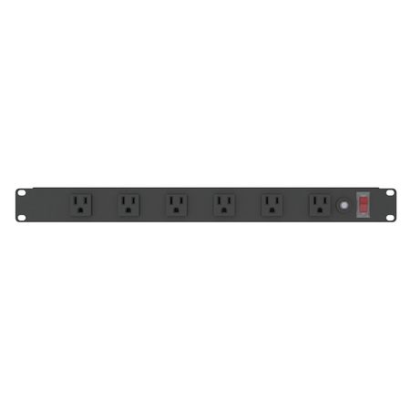 POWER FIRST PDU, 125V, 6 Outlet, 15 ft., Black 2MV42