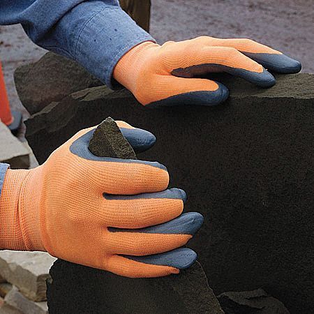 Showa Coated Gloves, S, Gray/Orange, PR 4570-07