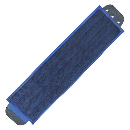 Unger 16 in L Flat Mop Pad, Quick Change Connection, Looped-End, Blue, Microfiber DM40B