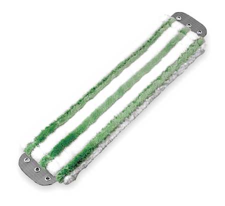 UNGER Flat Mop, Clamp On Connection, Cut-End, Green, Microfiber MD400