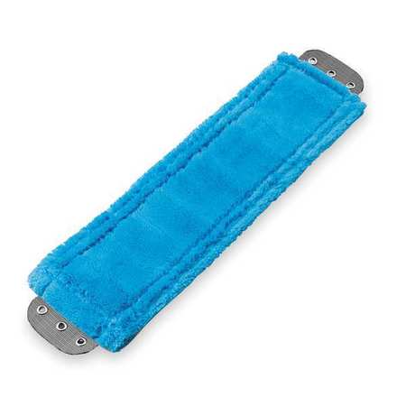 Unger 16 in L Flat Mop Pad, 16 oz Dry Wt, Clamp On Connection, Cut-End, Blue, Microfiber, MM40B MM40B