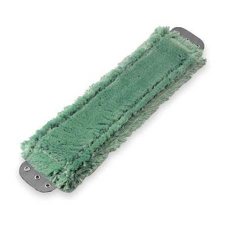 UNGER 16 in L Flat Mop Pad, 16 oz Dry Wt, Clamp On Connection, Cut-End, Green, Microfiber MM400