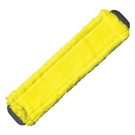Unger 16 in L Flat Mop Pad, 16 oz Dry Wt, Clamp On Connection, Cut-End, Yellow, Microfiber MM40Y