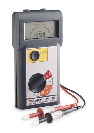 Megger Battery Operated Megohmmeter, 1000VDC MIT210