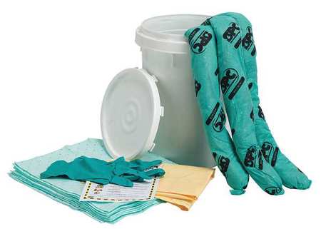 BRADY SPC ABSORBENTS Spill Kit, Chem/Hazmat, White SKH-BKT