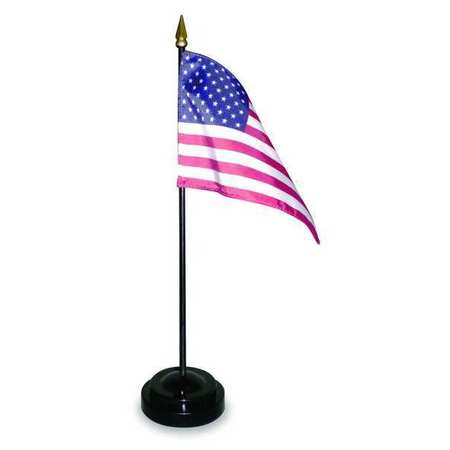 ANNIN FLAGMAKERS 4 in. X 6 in. Miniature Set with U.S. Flag and Black Plastic Base 47300