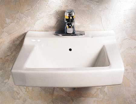 American Standard Bathroom Sink, Wall, 18-1/2 In. L, 17 In. W 0321026.020