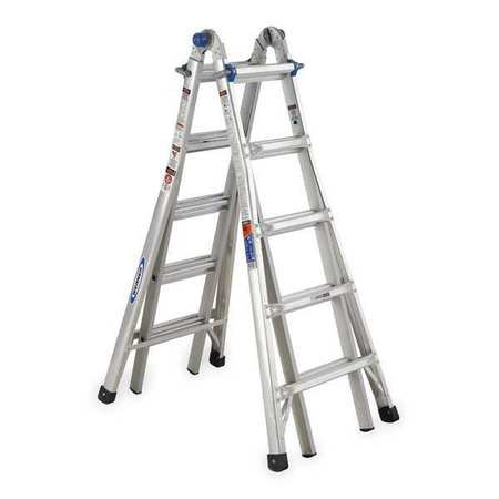 Werner Multipurpose Ladder, Extension, Scaffold, Staircase, Stepladder Configuration, 19 ft, Aluminum MT-22
