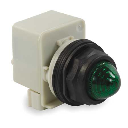 SCHNEIDER ELECTRIC Pilot Light, 30mm, Plastic, Green, 120VAC 9001SKP1G9