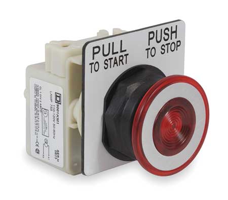 SCHNEIDER ELECTRIC Illuminated Push Button Operator, 30 mm, Red 9001SKR9P1R