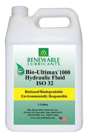 Renewable Lubricants 1 gal Jug, Hydraulic Oil, 32 ISO Viscosity, Not Specified SAE 81003