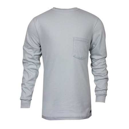 National Safety Apparel FR Long Sleeve T-Shirt, Gray, 3XL C54PGLS3X