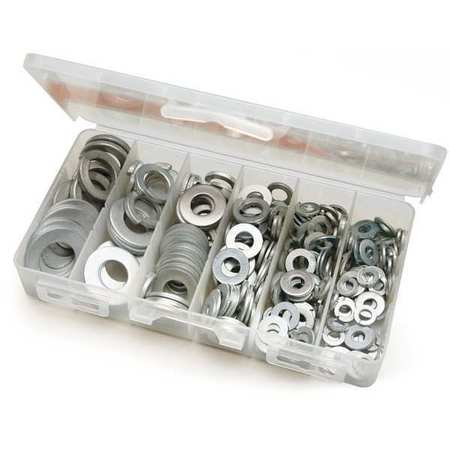 Itw Bee Leitzke Washer Assortment, Steel, Zinc Finish, 232 PCS WWG-DISP-FW232