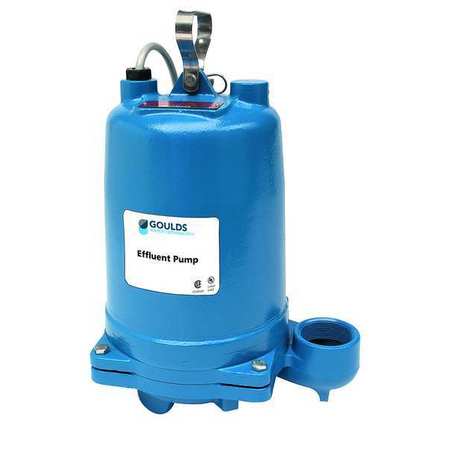 Goulds Water Technology Submersible Effluent Pump, 1/2hp, 14.5A WE0511H